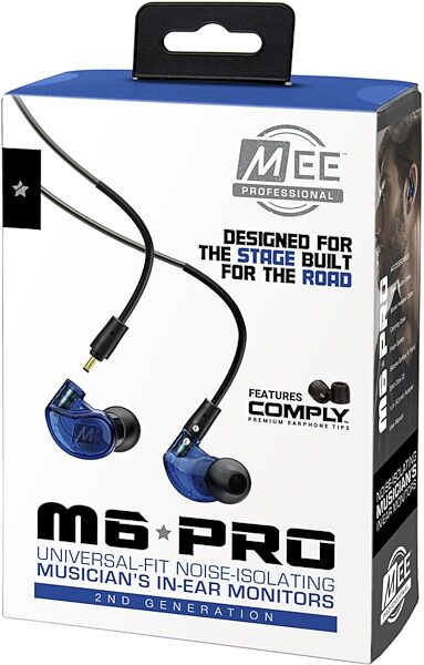open zoom image for MEE Audio M6 Pro 2nd Gen In-Ear Headphone Monitors, Action Position Back