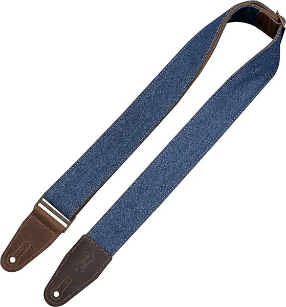 open zoom image for Levy's Denim Series Guitar Strap, Blue, M7DM-BLU, Action Position Back