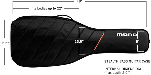 open zoom image for Mono Stealth Bass Guitar Case, New, Action Position Back