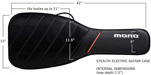 open zoom image for Mono STEG-BLK Stealth Electric Guitar Case, New, Action Position Back