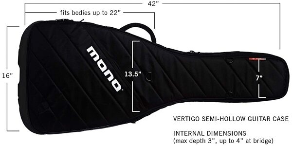 open zoom image for Mono Vertigo Semi-Hollowbody Electric Guitar Case, Black, ve