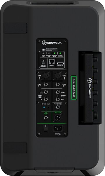 open zoom image for Mackie ShowBox Battery-Powered PA System, New, Action Position Back