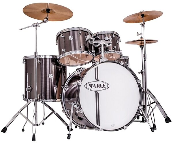 open zoom image for Mapex VR5295TC Voyager SRO Fully Loaded Drum Kit, 5-Piece, Gray Steel