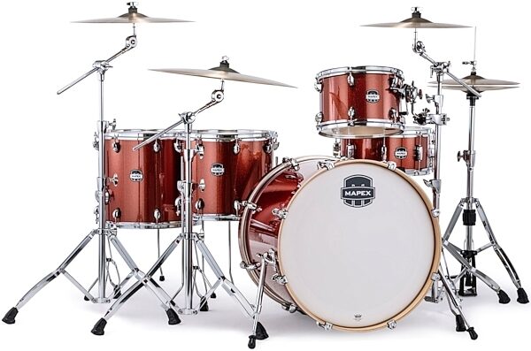 open zoom image for Mapex MA528SF Mars Birch Crossover Drum Shell Kit, 5-Piece, Blood Orange Sparkle, Main
