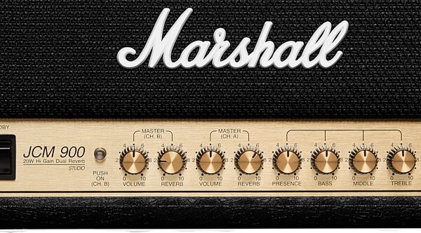 open zoom image for Marshall Studio JCM 900 Guitar Amplifier Head (20 Watts), New, Action Position Back