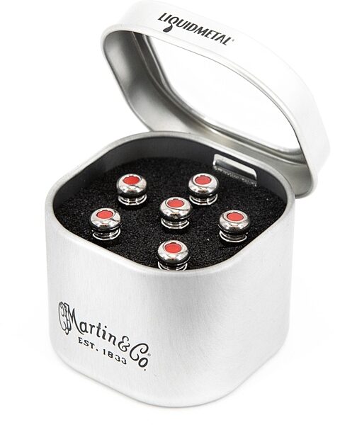 open zoom image for Martin Luxe Liquidmetal Bridge Pin Set, Chrome, Action Position Back