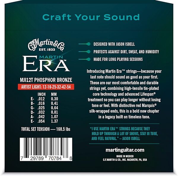 open zoom image for Martin MJI12T Era Jason Isbell Signature Strings, New, Action Position Back