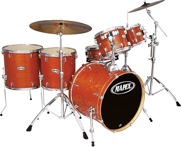 open zoom image for Mapex MB5285A M Birch Crossover 22 5-Piece Drum Kit, Transparent Honey Amber