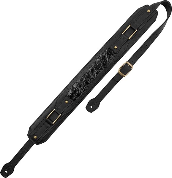 open zoom image for Levy's MCH11APX Apex Series Leather Guitar Strap, Black, Action Position Back