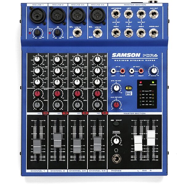 open zoom image for Samson MDR6 6-Channel Mixer, Main