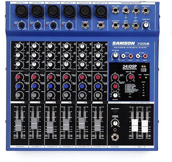 open zoom image for Samson MDR8 8-Channel Mixer, Main