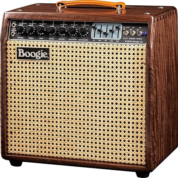 open zoom image for Mesa/Boogie Limited Edition Mark IIC+ Guitar Combo Amplifier, Walnut Wicker, Action Position Back
