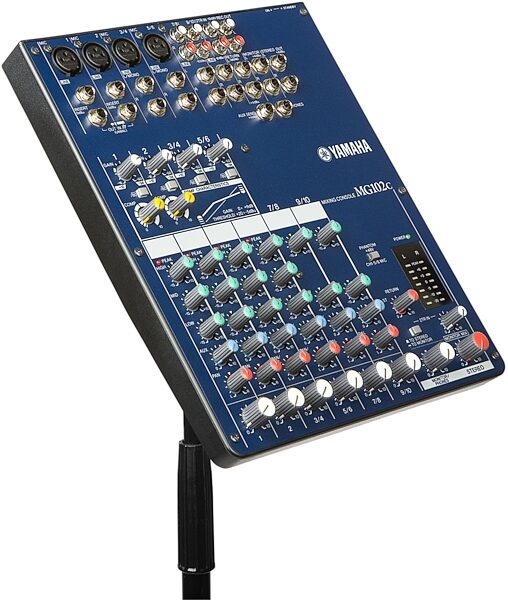 open zoom image for Yamaha MG102C Stereo Mixer, In Use, On Mic Stand