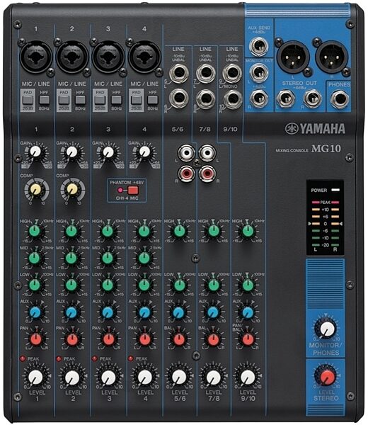 open zoom image for Yamaha MG10 Stereo Mixer, New, Main