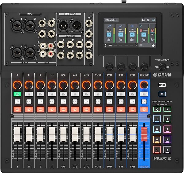 open zoom image for Yamaha MGX12 18-Channel Digital Mixing Console, Black, Action Position Back