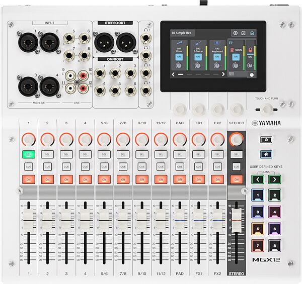 open zoom image for Yamaha MGX12 18-Channel Digital Mixing Console, White, Open Box (Like New), Action Position Back