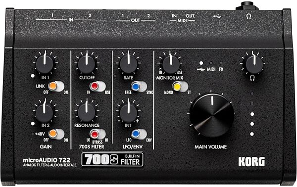 open zoom image for Korg microAUDIO 722 Analog Filter and USB Audio Interface, New, Action Position Back