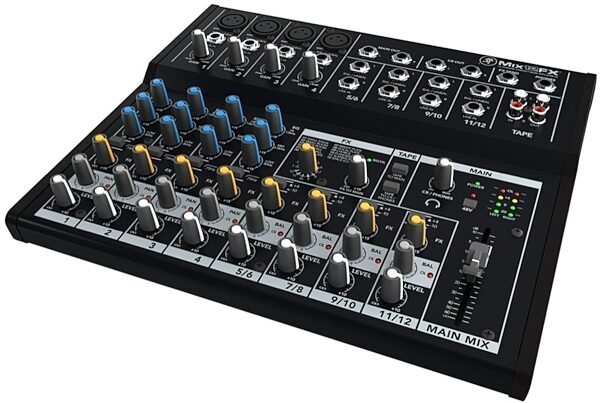 open zoom image for Mackie Mix12FX Compact Mixer with Effects, 12-Channel, New, Left