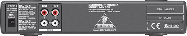 open zoom image for Behringer MIX800 MiniMIX Ultra-Compact Karaoke Machine with Voice Canceler, Rear