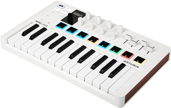 open zoom image for Arturia MiniLab 3 USB MIDI Keyboard Controller, White, Angle