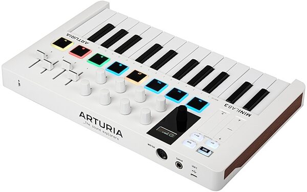 open zoom image for Arturia MiniLab 3 USB MIDI Keyboard Controller, White, Angle