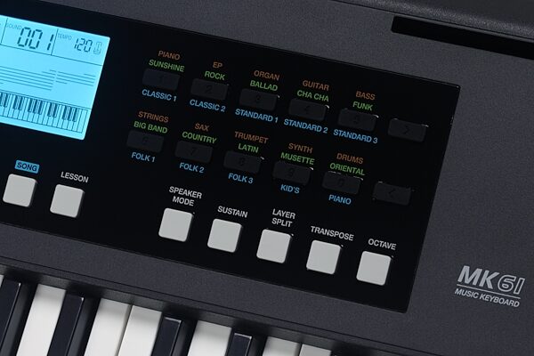 open zoom image for Medeli MK61 Portable Keyboard, Black, Action Position Back