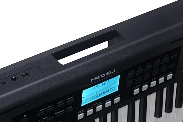 open zoom image for Medeli MK61 Portable Keyboard, Black, Action Position Back