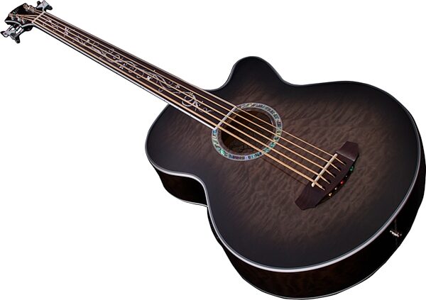 open zoom image for Michael Kelly Dragonfly 5 Acoustic-Electric Bass Guitar, 5-String, Pau Ferro Fretless Fingerboard, Java, Action Position Back