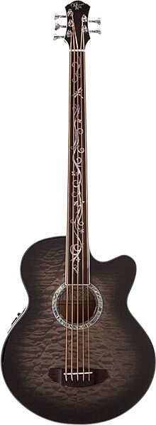 open zoom image for Michael Kelly Dragonfly 5 Acoustic-Electric Bass Guitar, 5-String, Pau Ferro Fretless Fingerboard, Java, Action Position Back