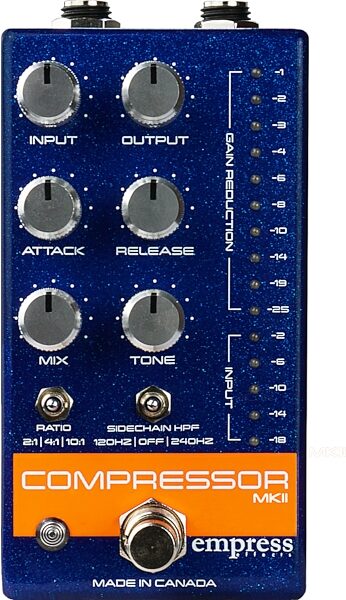 open zoom image for Empress Compressor MK2 Pedal, Blue, Action Position Back
