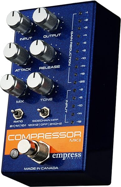 open zoom image for Empress Compressor MK2 Pedal, Blue, Action Position Back