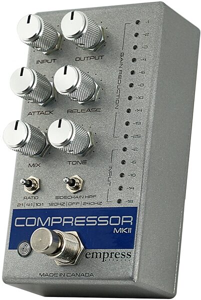 open zoom image for Empress Compressor MK2 Pedal, Silver, Action Position Back