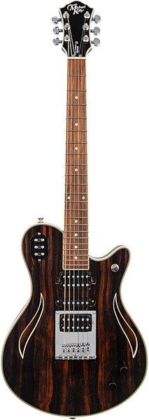 open zoom image for Michael Kelly Custom Collection Special Electric Guitar, Striped Ebony, Action Position Back
