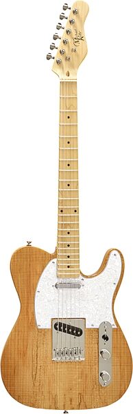 open zoom image for Michael Kelly 1953 Electric Guitar, with Maple Fingerboard, Natural, Spalted Maple Top, Open Box (Very Good), Action Position Back