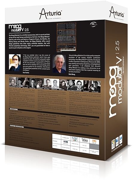 open zoom image for Arturia Moog Modular V Software Synth (Macintosh and Windows), Box - Back