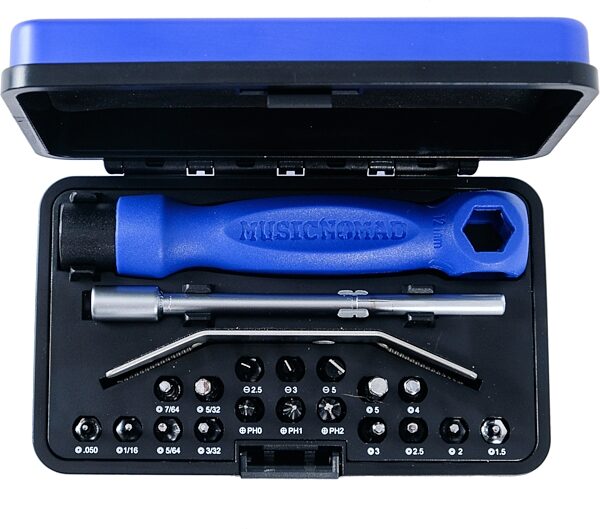 open zoom image for Music Nomad MN229 Premium Guitar Tech Screwdriver Wrench Set, New, Action Position Back