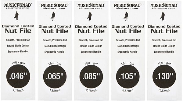 open zoom image for Music Nomad MN673 5-Piece Bass Guitar Nut Files, New, view
