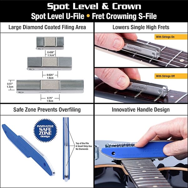 open zoom image for Music Nomad MN880 Premium Guitar Tech Fret Tool Set, New, Action Position Back