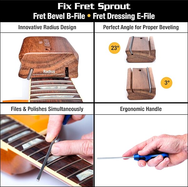 open zoom image for Music Nomad MN880 Premium Guitar Tech Fret Tool Set, New, Action Position Back