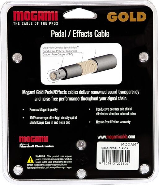 open zoom image for Mogami Gold Super Low Profile Patch Cable, 5 inch, Action Position Back