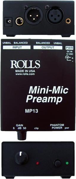open zoom image for Rolls MP13 Mini-Mic Microphone Preamplifier, Views