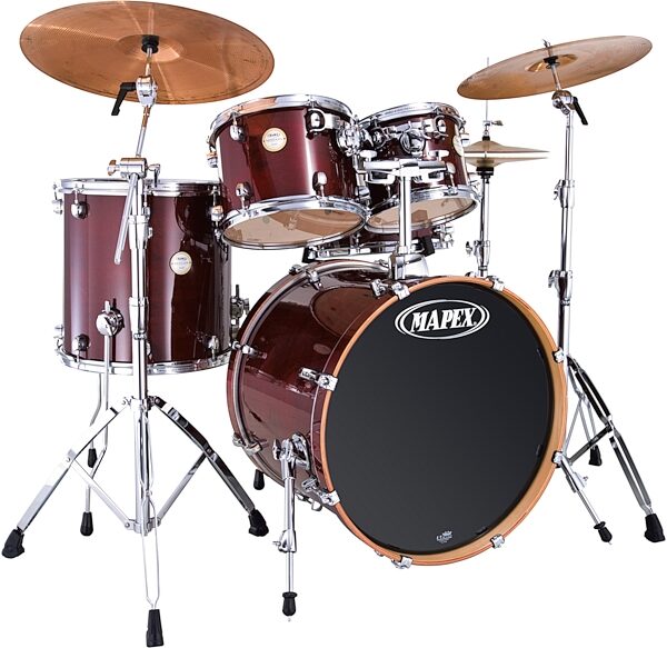 open zoom image for Mapex MP5295 Meridian Maple Standard 5-Piece Drum Kit, Transparent Cherry