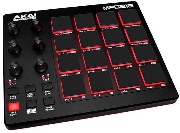 open zoom image for Akai MPD218 Drum Pad Controller, New, Angle