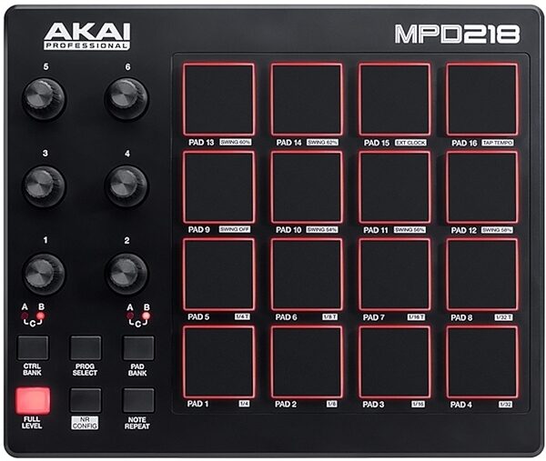 open zoom image for Akai MPD218 Drum Pad Controller, New, Main