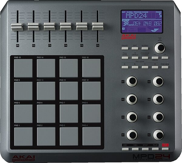 open zoom image for Akai MPD24 USB/MIDI Pad Controller, Top