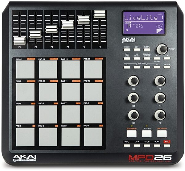 open zoom image for Akai MPD26 Compact Pad Controller, Main