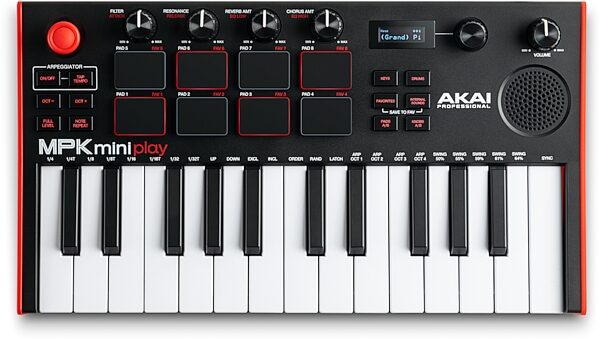 open zoom image for Akai MPK Mini Play MK3 MIDI Controller and Synthesizer Keyboard, New, Action Position Back