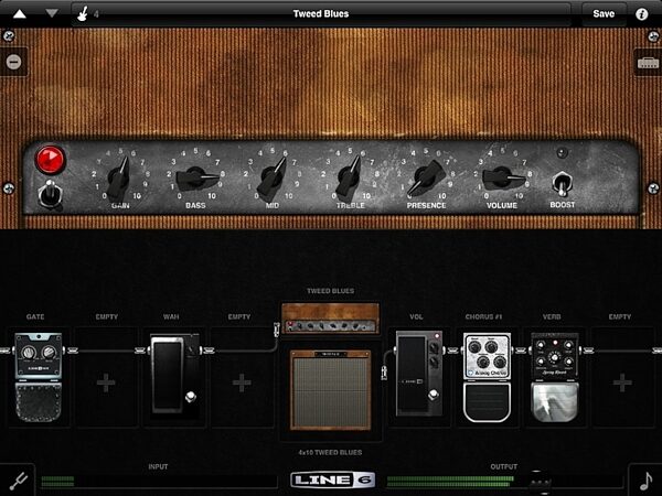 open zoom image for Line 6 Mobile In iOS Audio Interface for iPhone and iPad, Mobile Pod Screenshot Tweed Blues