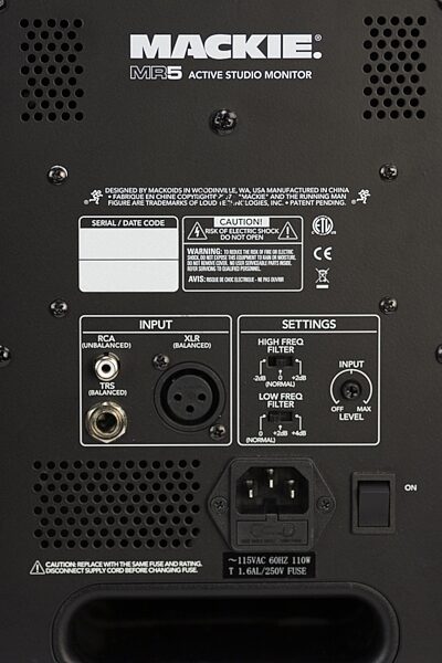 open zoom image for Mackie MR5 Reference Monitor, Rear Closeup
