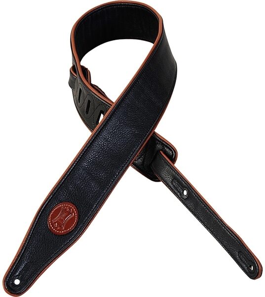 open zoom image for Levy's MSS17 2-1/2" Classic Platinum Guitar Strap, Black, Main